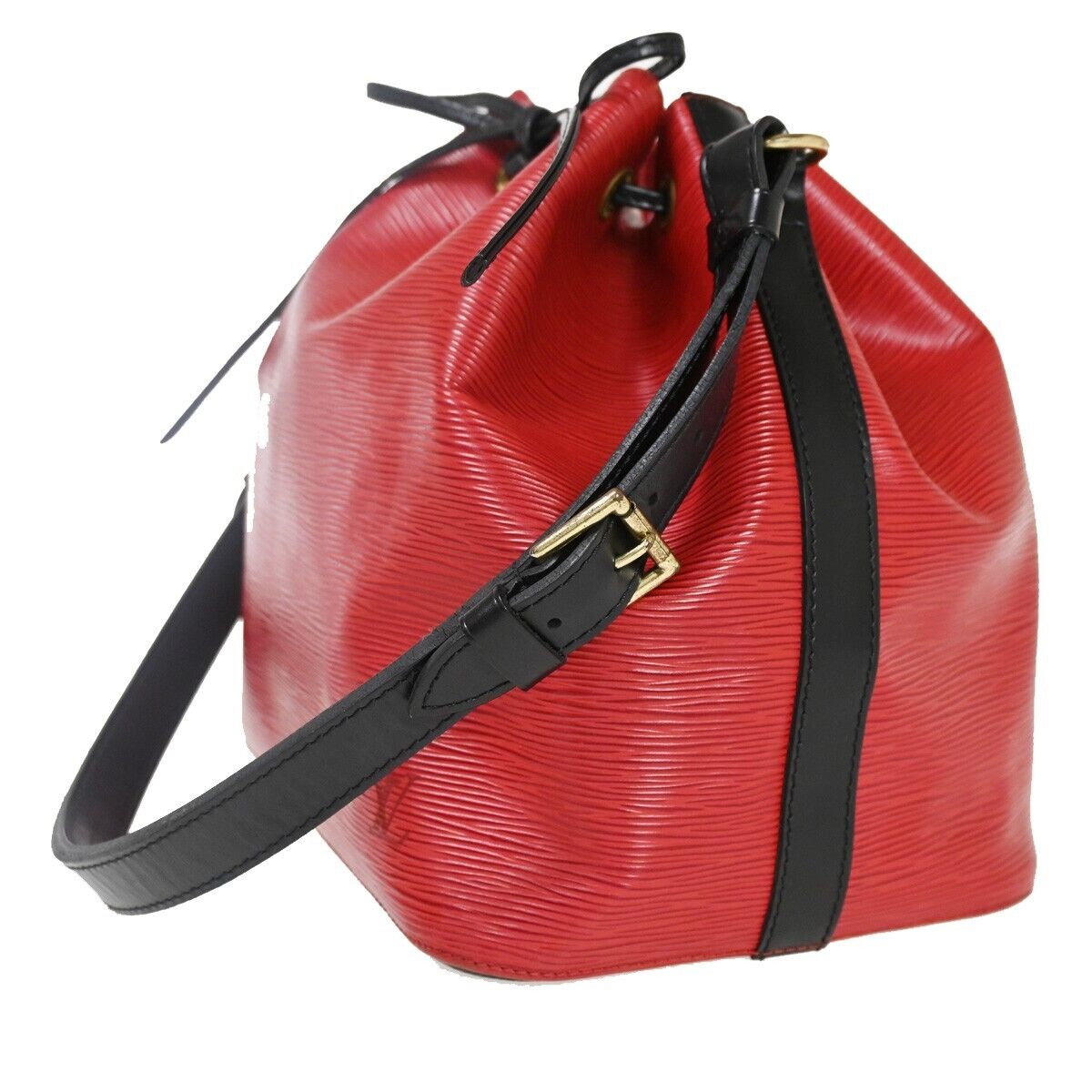 LOUIS VUITTON Bicolor Petit Noe Drawstring Shoulder Bag Epi RD BK M44172 34YD224