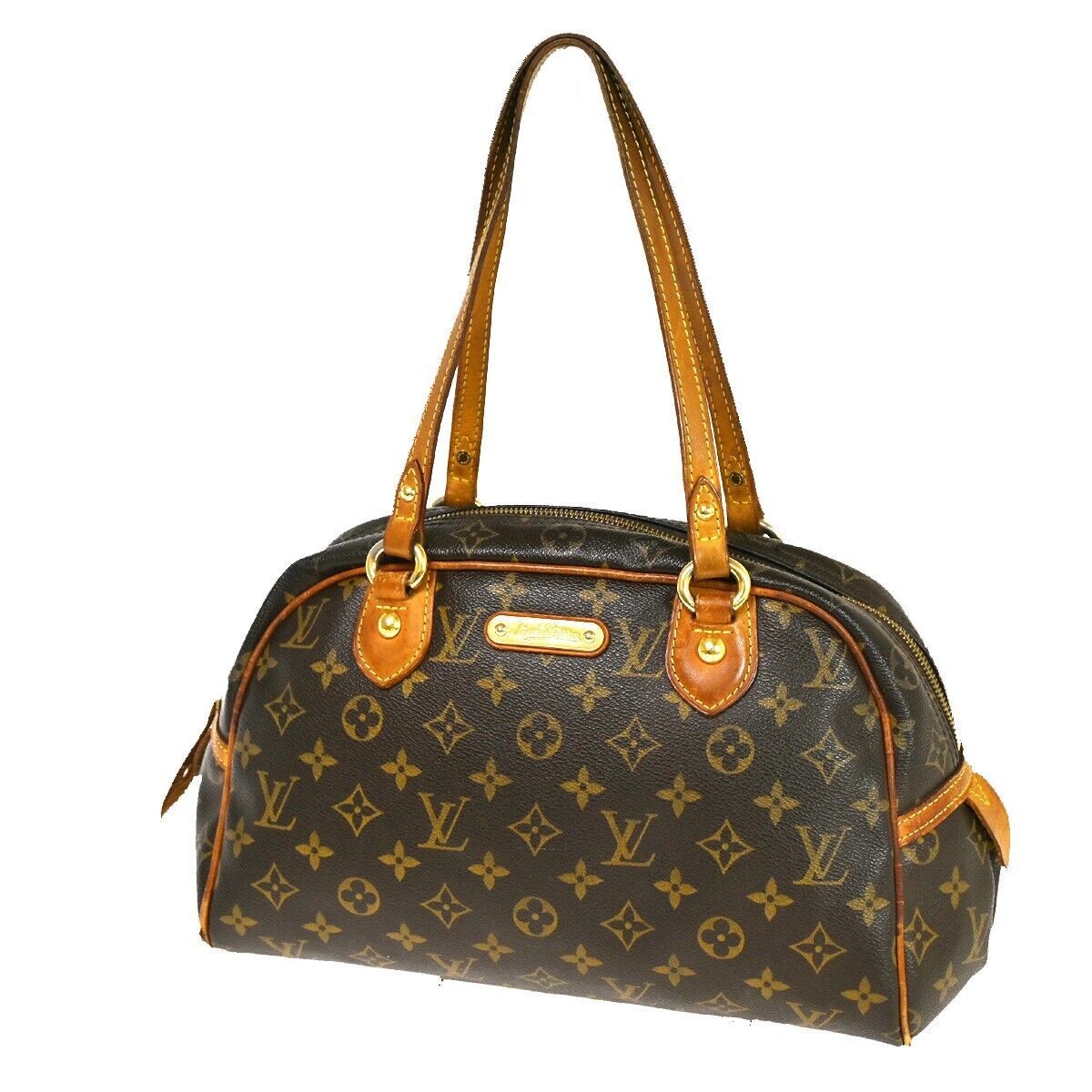 LOUIS VUITTON Montorgueil PM Shoulder Bag Monogram Leather Brown M95565 34YD106