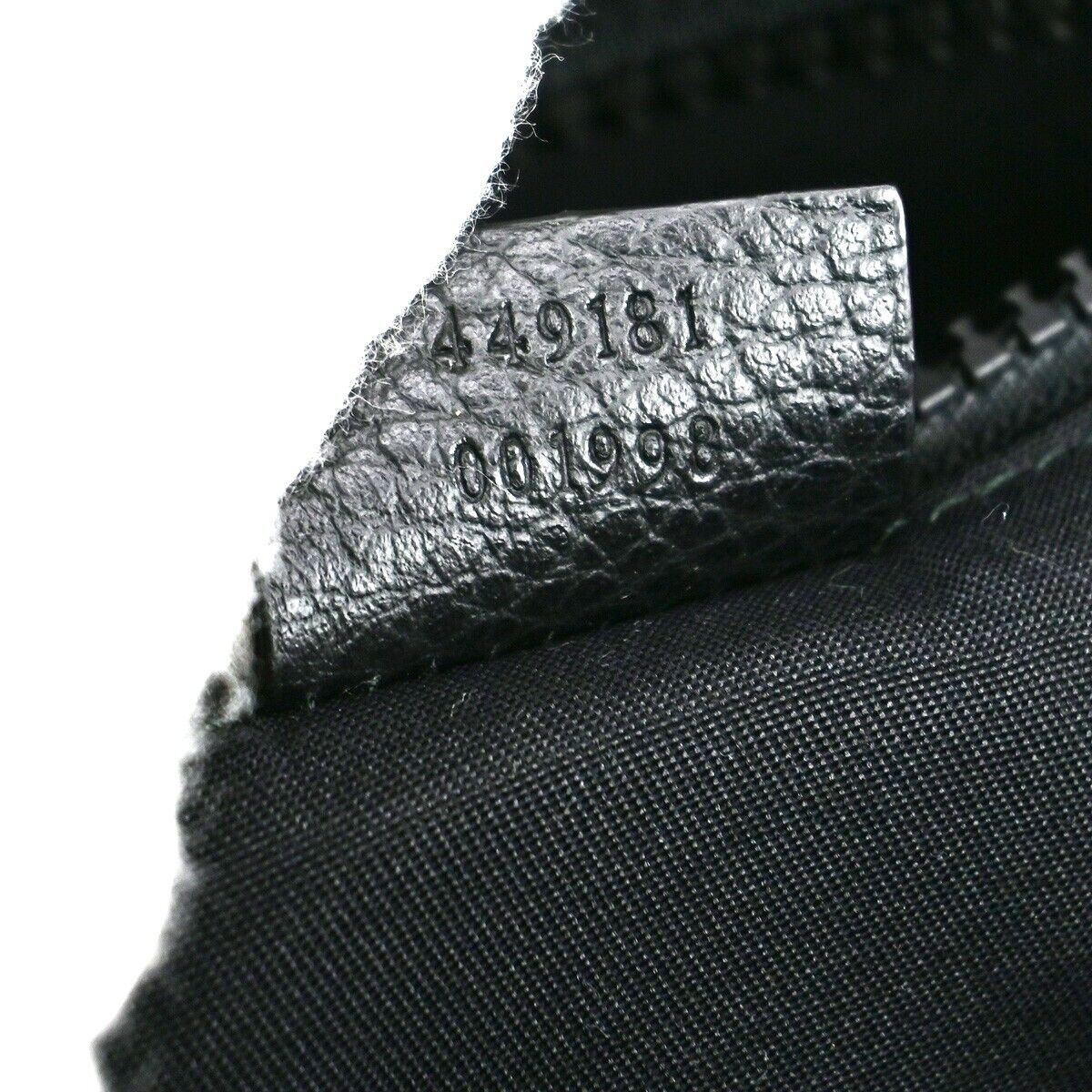 GUCCI Logo Sherry GG Pattern Backpack Bag Nylon Leather Black Italy 21RK735