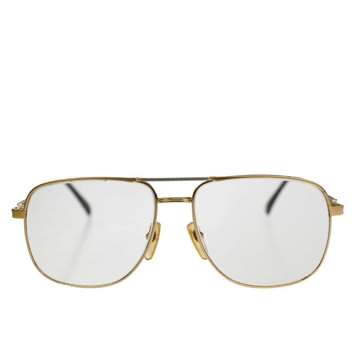 Burberrys Logo Reading Glasses Eye Wear Metal Gold Plated Plastic 08YA139
