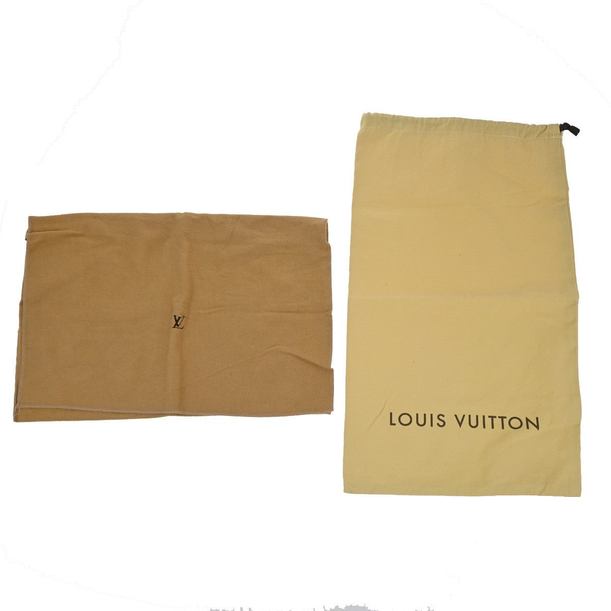 LOUIS VUITTON Logo 10 Set Dust Bag Drawstring Canvas Cotton Beige Brown 09KC789