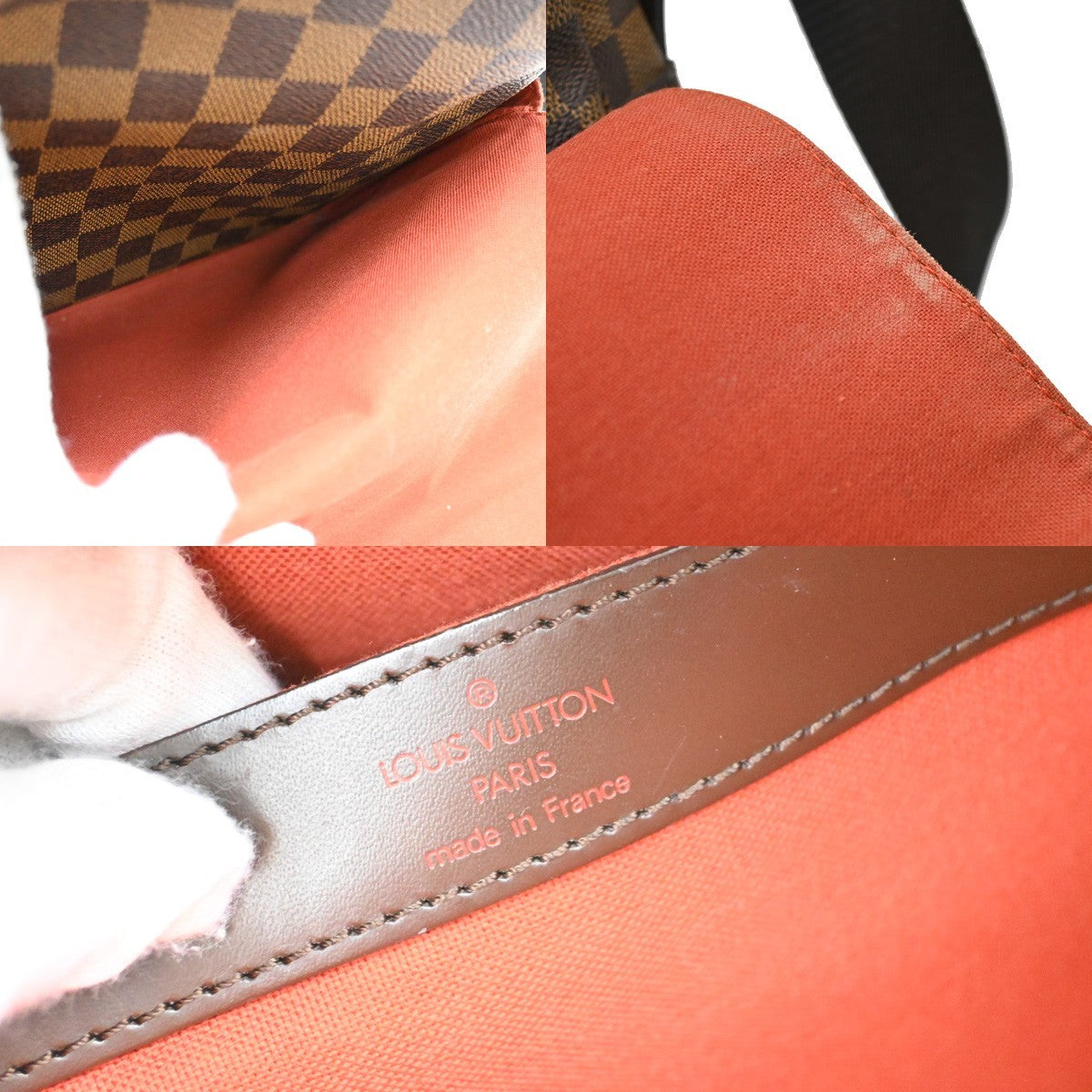 LOUIS VUITTON Naviglio Shoulder Bag Damier Ebene Leather Brown N45255 84EF885