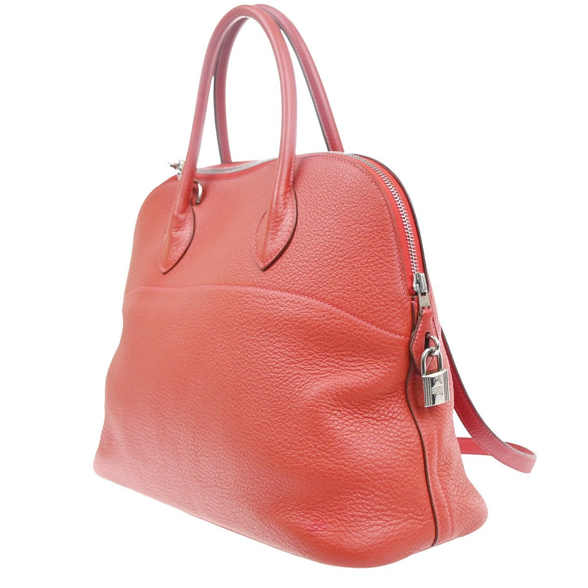 HERMES Bolide 35 2way Shoulder Hand Bag Taurillon Leather Red France 809RL943