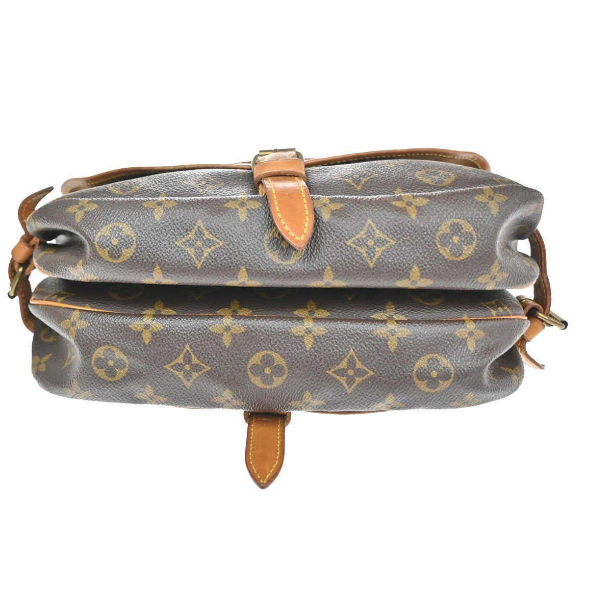 LOUIS VUITTON Logo Saumur 30 Shoulder Bag Monogram Leather Brown M42256 70CA884
