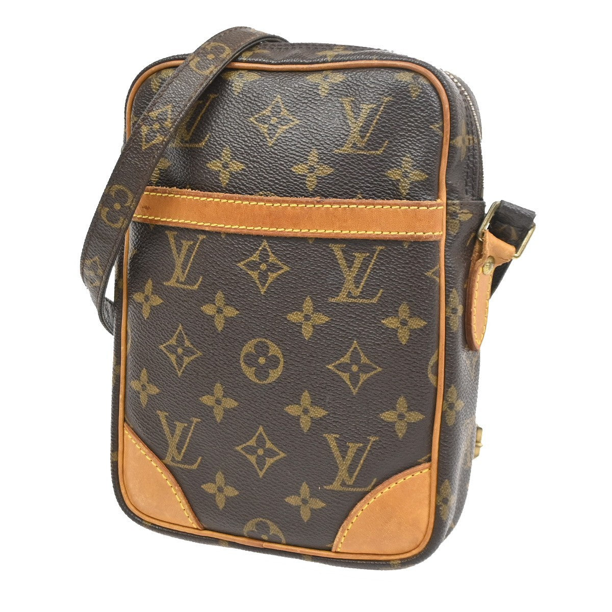 LOUIS VUITTON Danube Shoulder Bag Monogram Leather Brown France M45266 82TA712