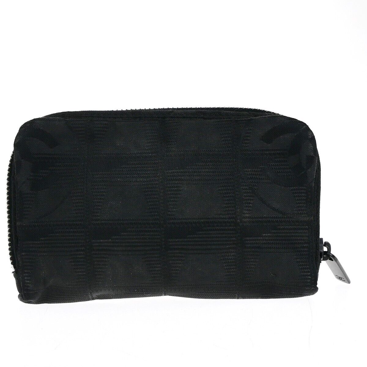 CHANEL CC Logo New Travel Line Mini Pouch Bag Jacquard Black France 02EB271