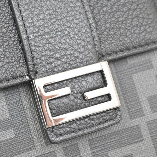FENDI Logo Zucca Pattern Phone Holder Bag PVC Leather Black Italy 31KB829