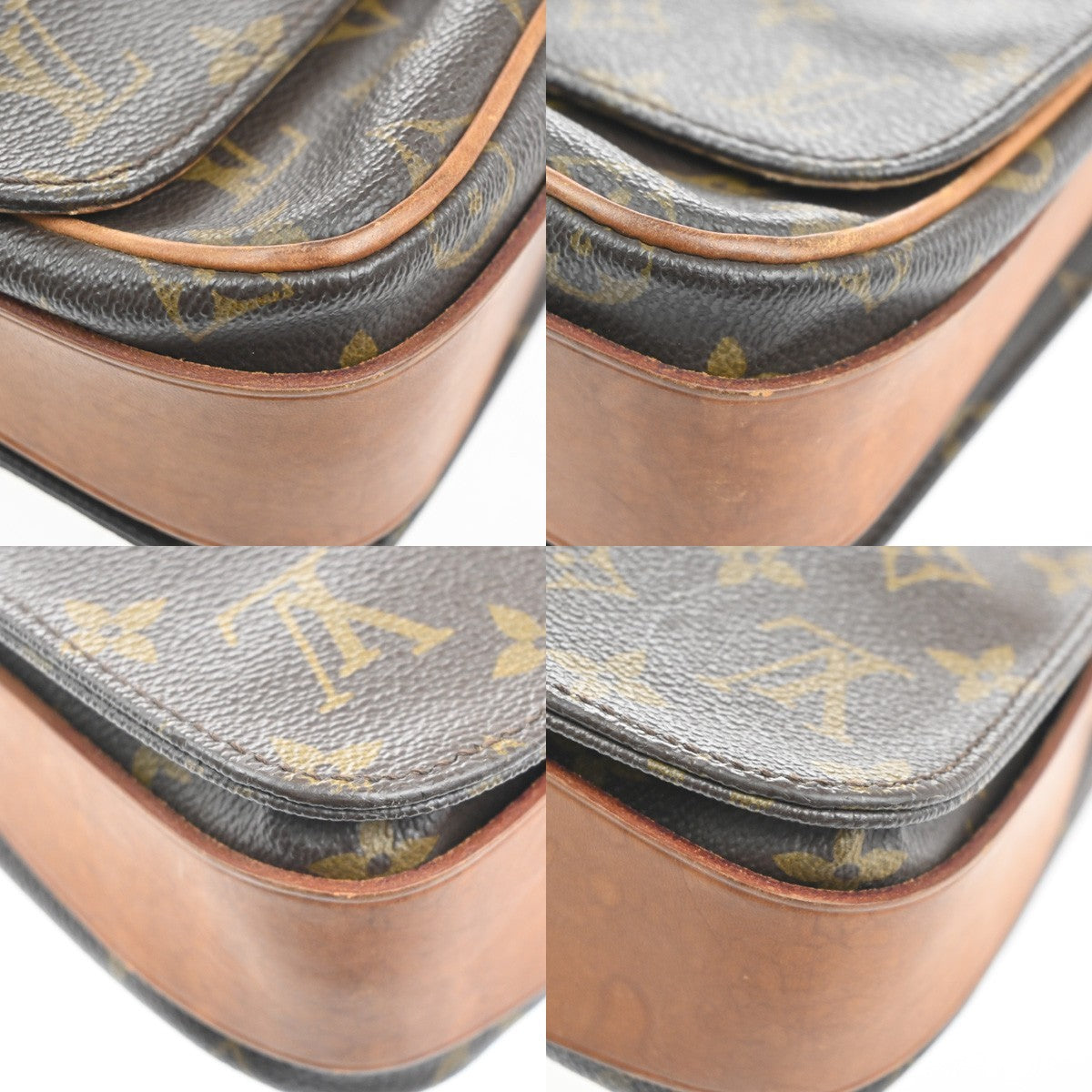 LOUIS VUITTON Cartouchiere MM Shoulder Bag Monogram Leather Brown M51253 62KC516