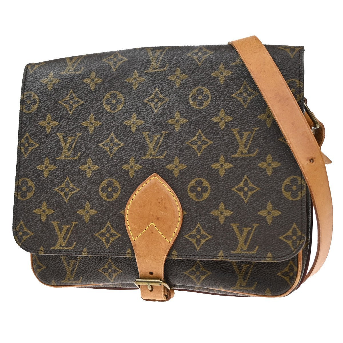 LOUIS VUITTON Cartouchiere GM Shoulder Bag Monogram Leather Brown M51252 88CA207