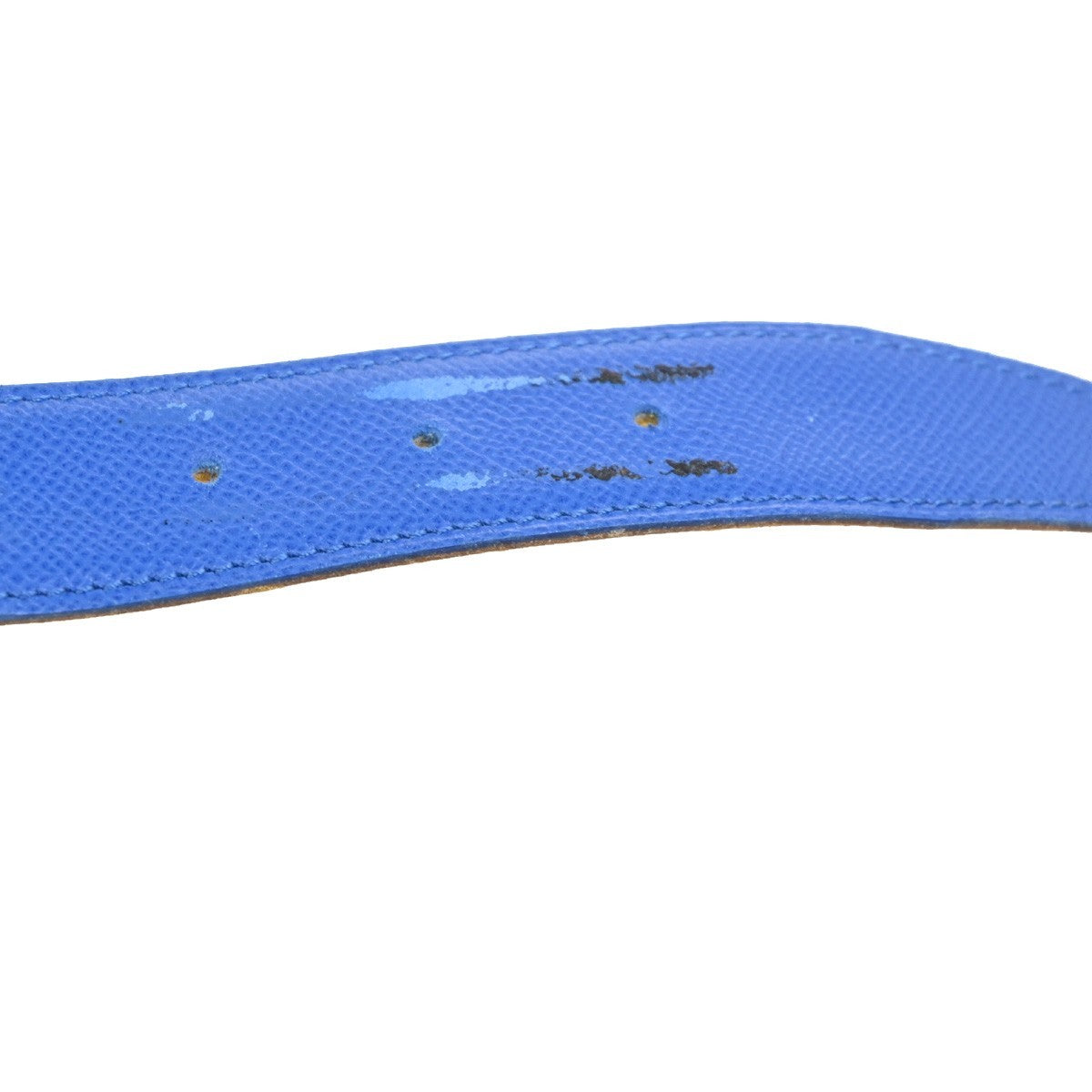 HERMES H Logo Constance Reversible Buckle Belt Leather #80 SHW Blue YW 82KC662