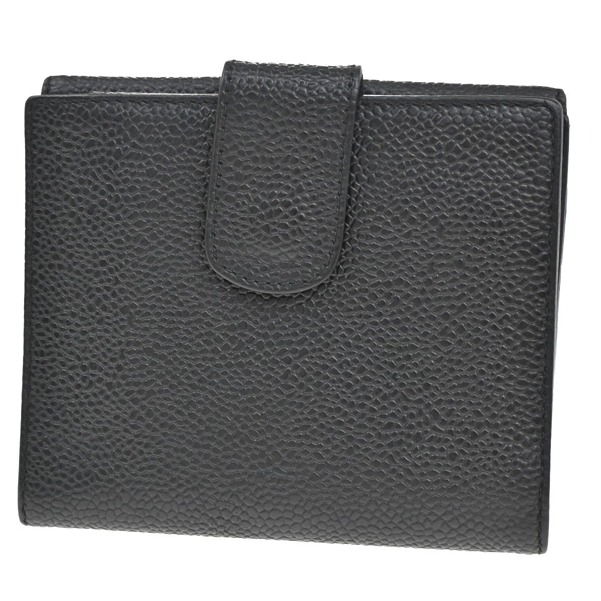 CHANEL CC Bifold Compact Wallet Grained Calfskin Leather Black Vintage 04KB916