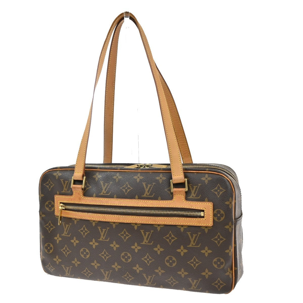 LOUIS VUITTON LV Logo Cite GM Shoulder Bag Monogram Leather Brown M51181 11AA077