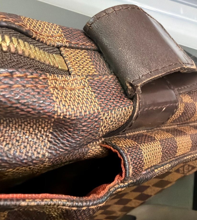 LOUIS VUITTON Naviglio Shoulder Bag Damier Ebene Leather Brown N45255 87YJ278