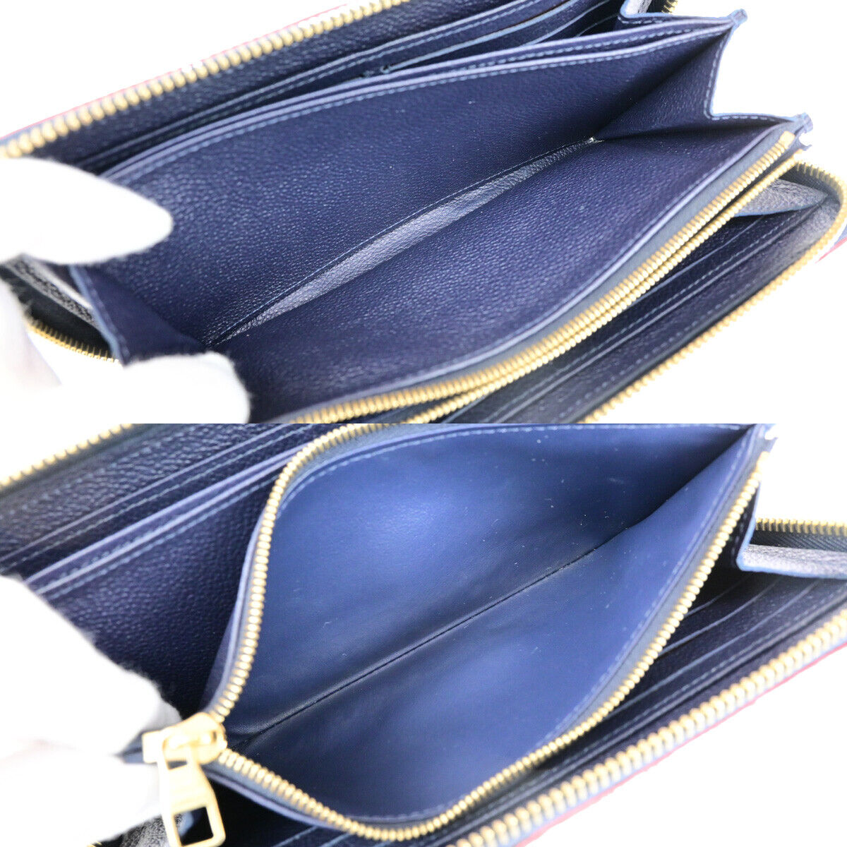 LOUIS VUITTON Zippy Wallet Long Purse Monogram Empreinte Blue M62121 88YG744