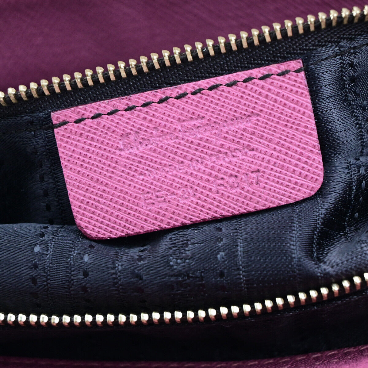 SALVATORE FERRAGAMO Logo Gancini Hand Bag PVC Leather Pink Gold Italy 67YE701