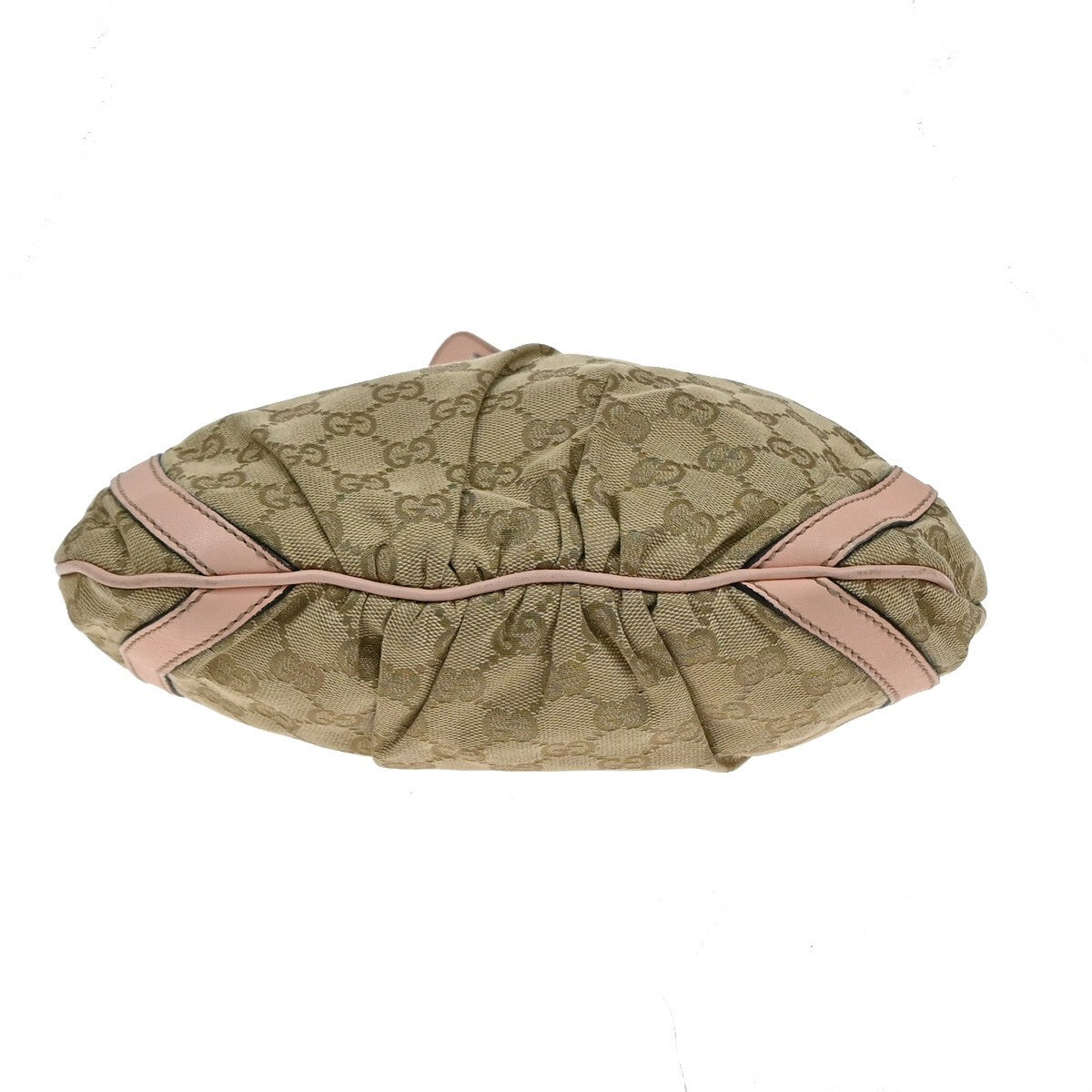 GUCCI Logo Abbey GG Pattern Shoulder Bag Canvas Leather Brown Pink GHW 86FB607