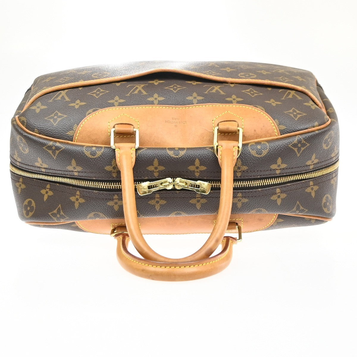 LOUIS VUITTON LV Logo Deauville Hand Bag Monogram Leather Brown M47270 72MA541