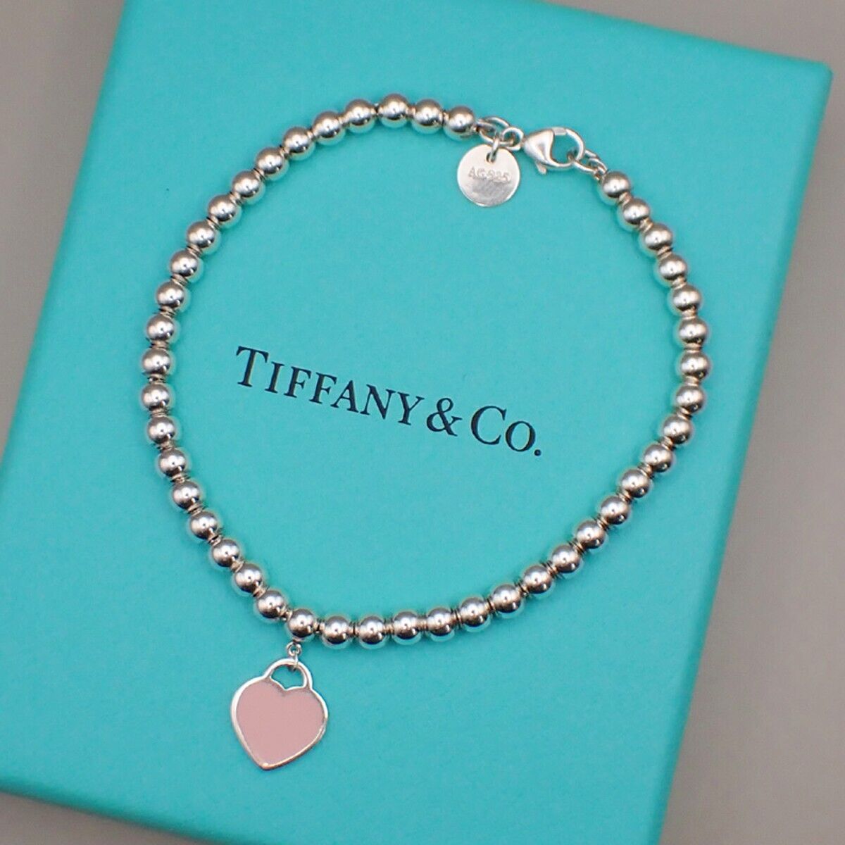Tiffany & Co. Please Return To Ball Chain Heart Bracelet Silver 925 PK 68YG835