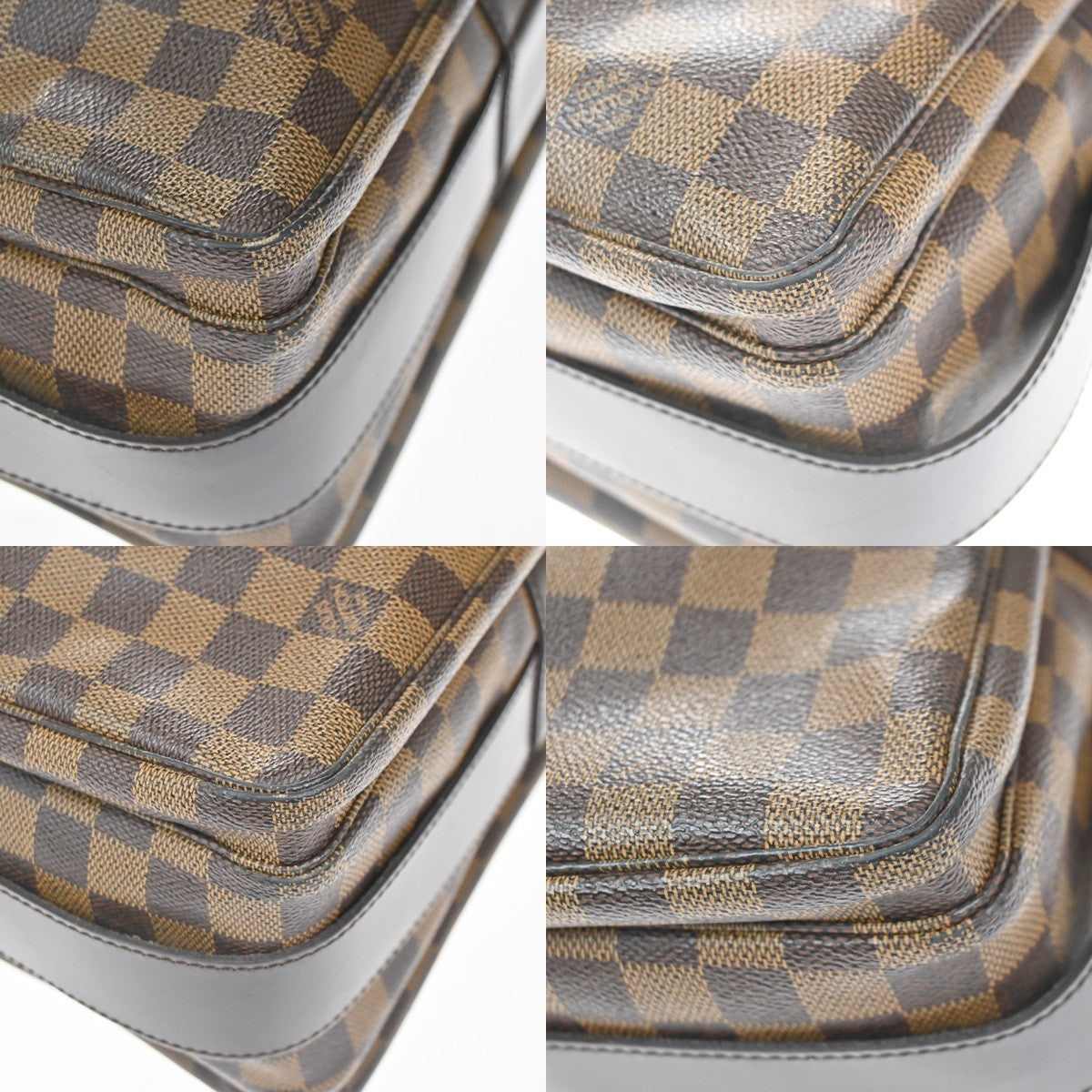 LOUIS VUITTON Naviglio Shoulder Bag Damier Ebene Leather Brown N45255 84KC784
