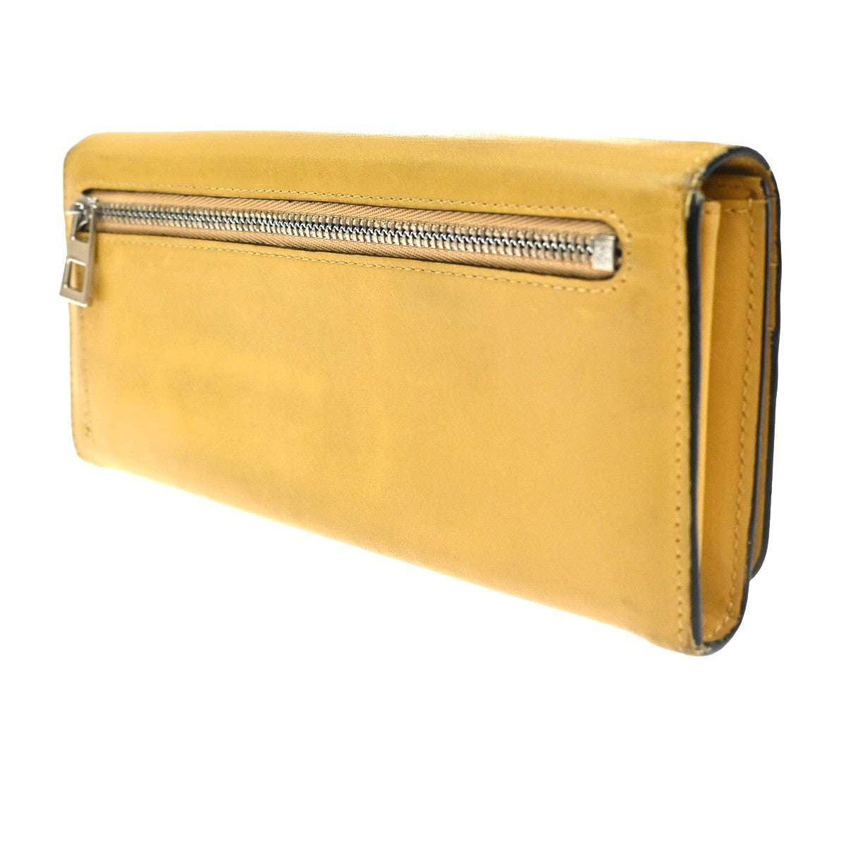 LOEWE Anagram LOGO Bifold Long Wallet Leather Yellow SHW Spain 01KD056