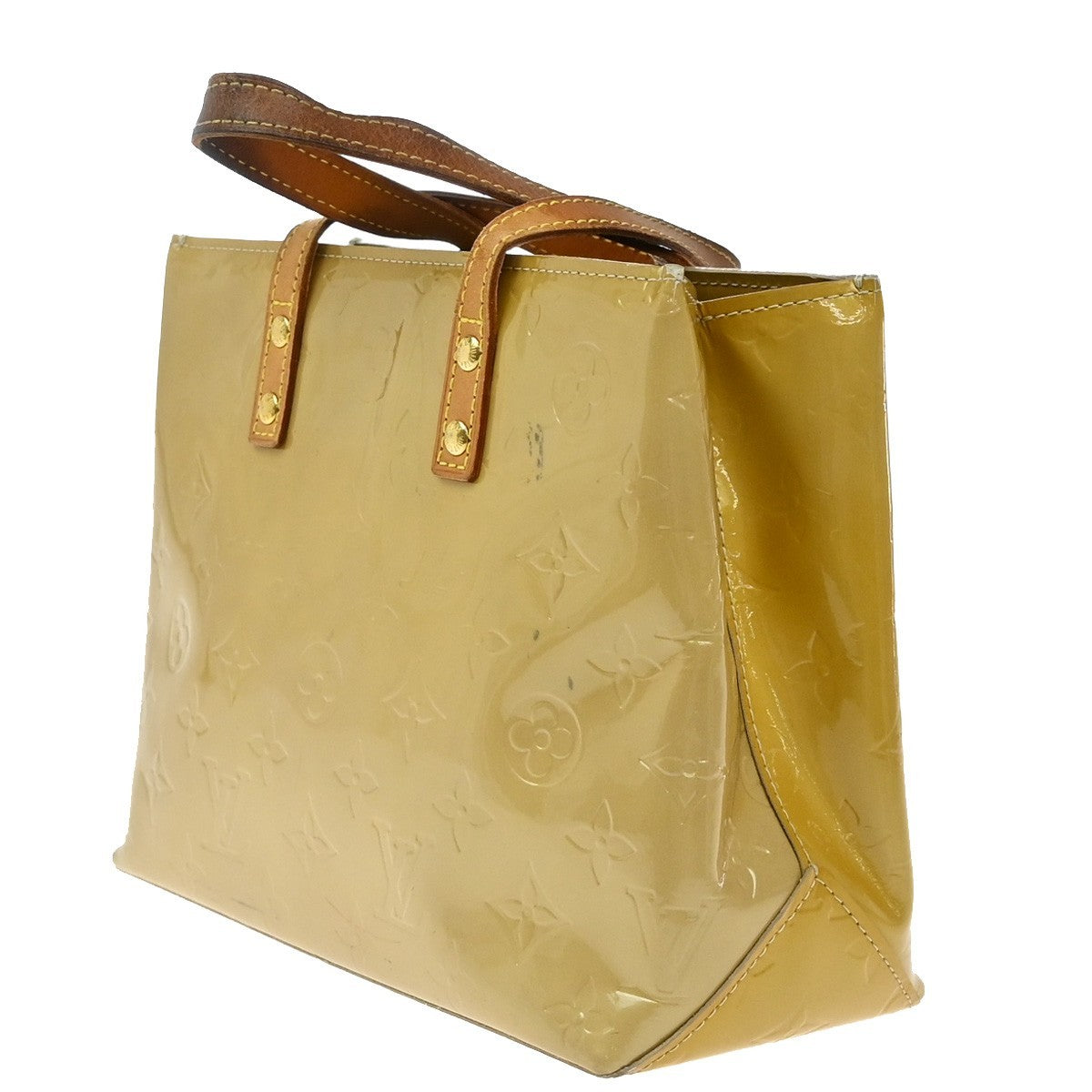 LOUIS VUITTON Read PM Hand Bag Monogram Vernis Patent Beige M91144 02EF819
