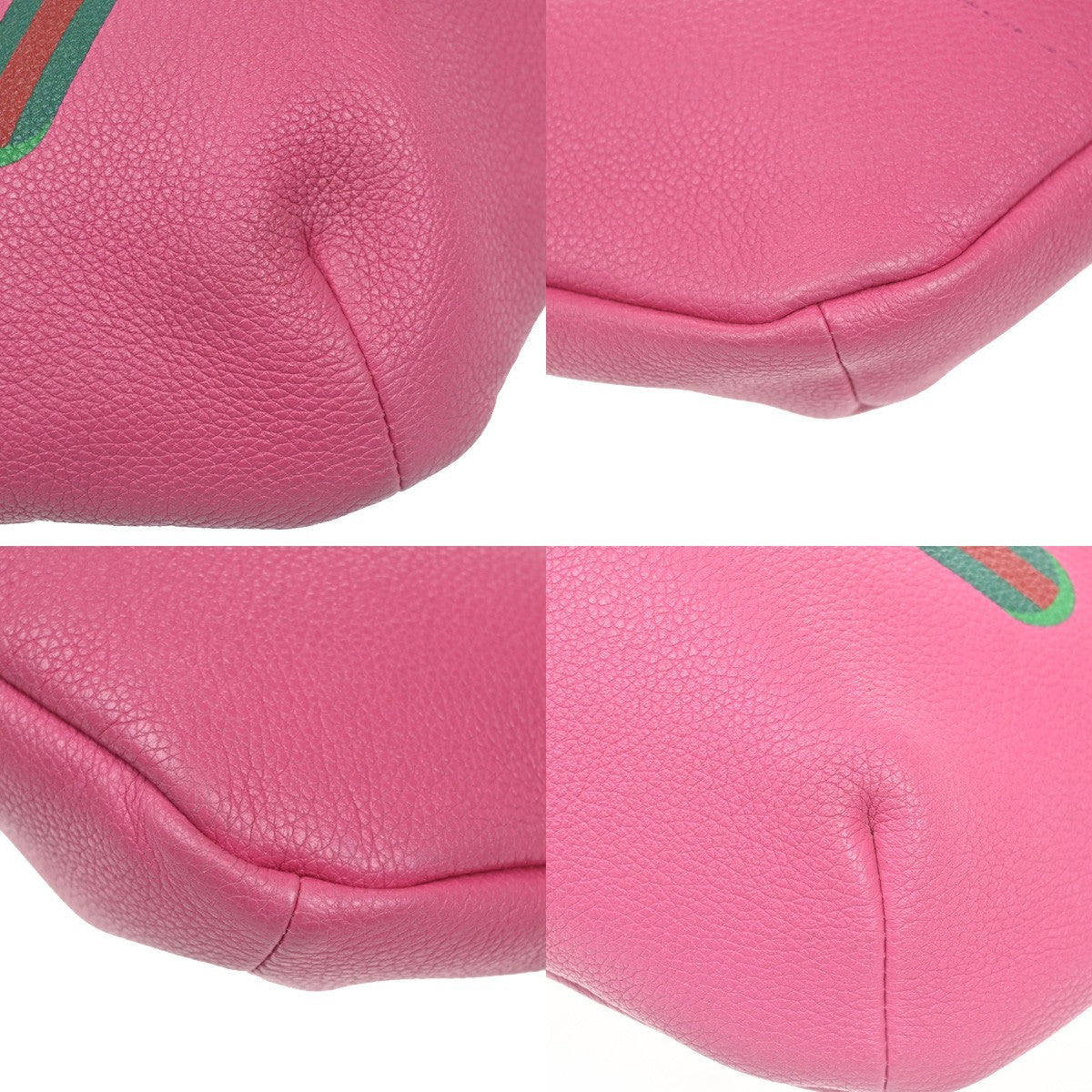 GUCCI GG Logo Print Sherry Bum Body Bag Leather Pink GHW Italy 89CA738