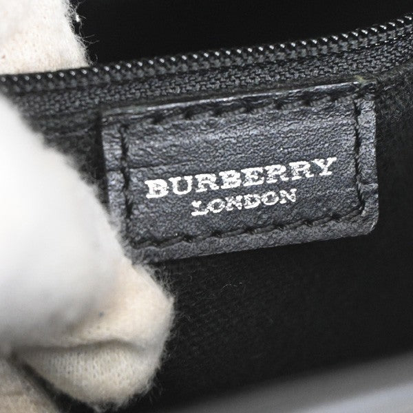 BURBERRY Logo Nova Check Shoulder Bag Canvas Leather Beige Black 38TA158