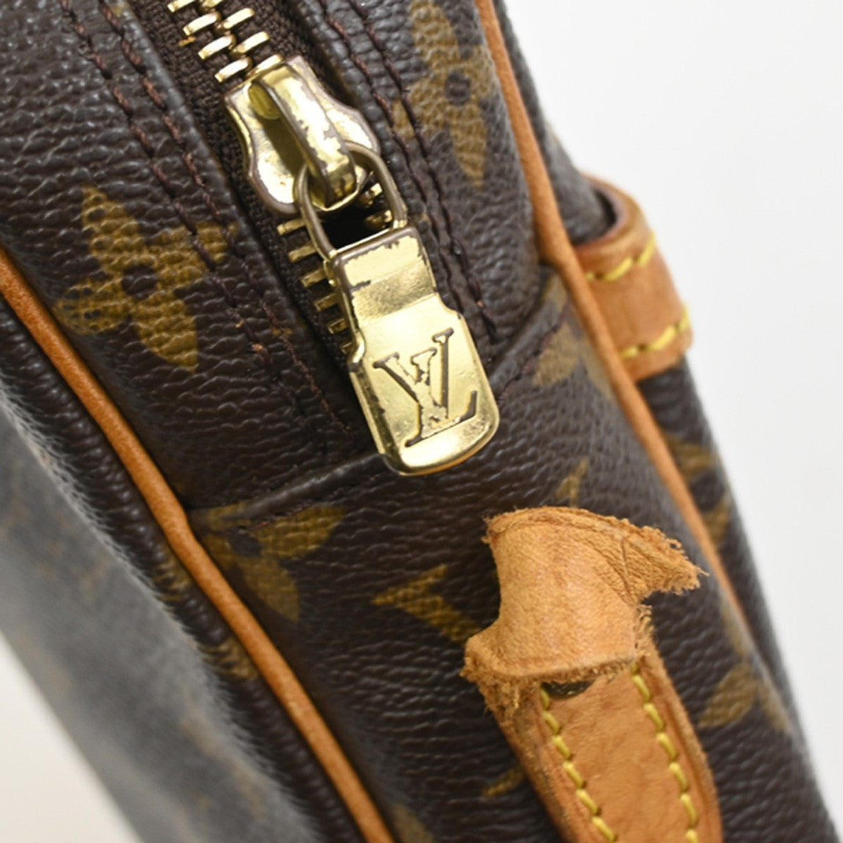 LOUIS VUITTON Danube Shoulder Bag Monogram Leather Brown France M45266 62CA839