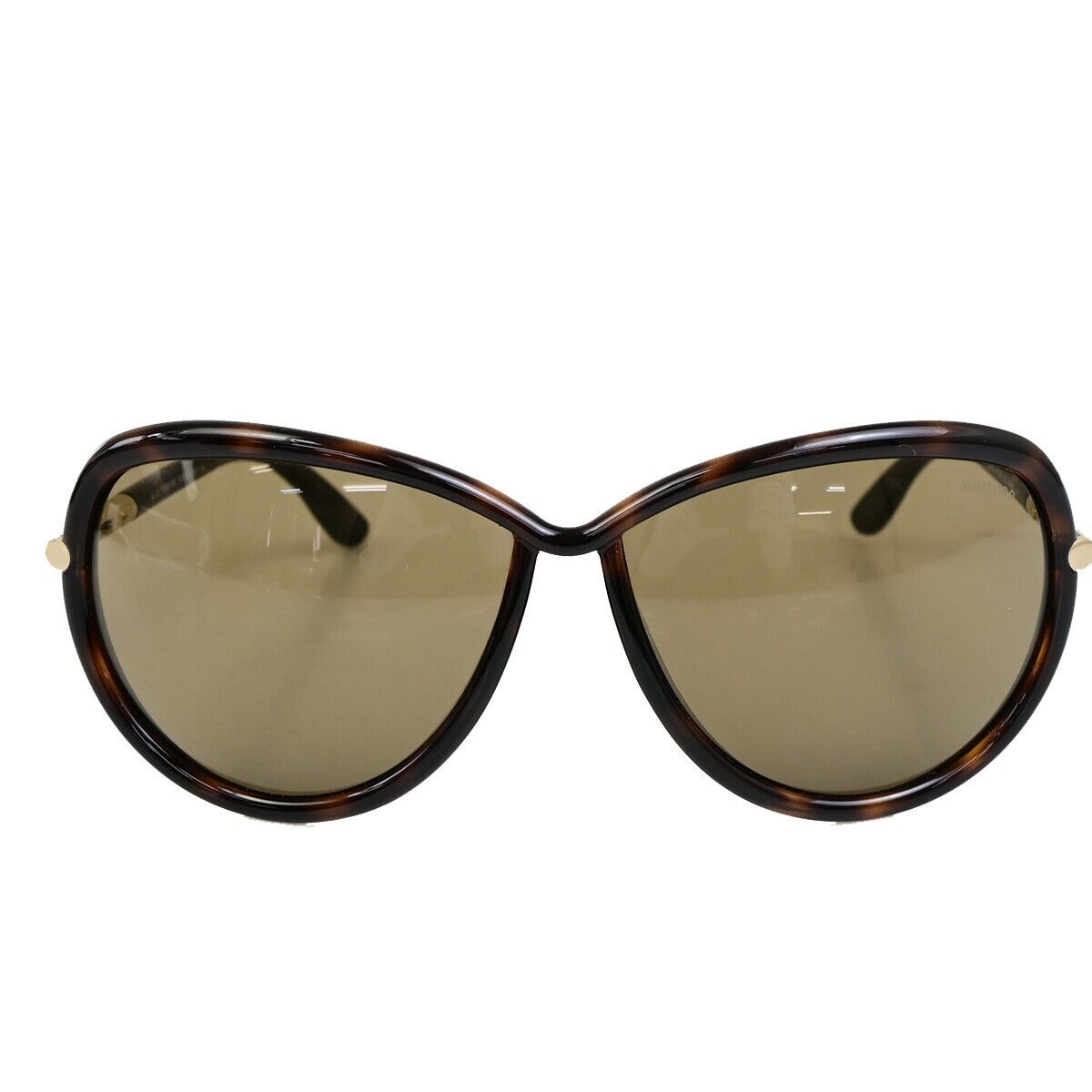TOM FORD Logo Sabrina Sunglasses  Eye Wear Plastic Brown Gold  TF161  02FA053