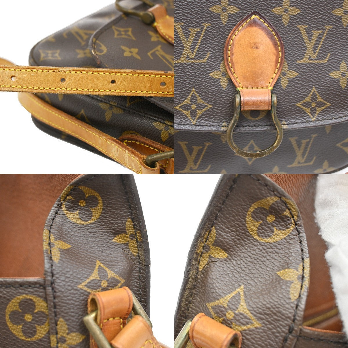 LOUIS VUITTON Saint Cloud MM Shoulder Bag Monogram Leather Brown M51243 31KP037