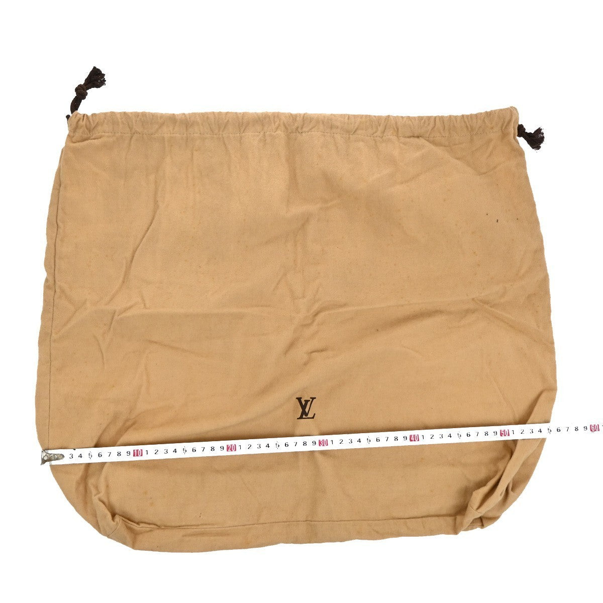 LOUIS VUITTON Logo 10 Set Dust Bag Drawstring Canvas Cotton Beige Brown 09KP296