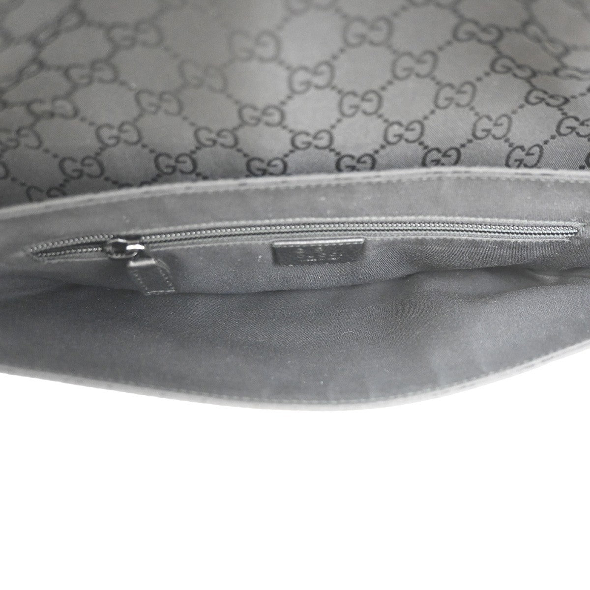 GUCCI Logo GG Pattern Mini Waist Belt Bag Canvas Leather Black SHW Italy 79ZA364