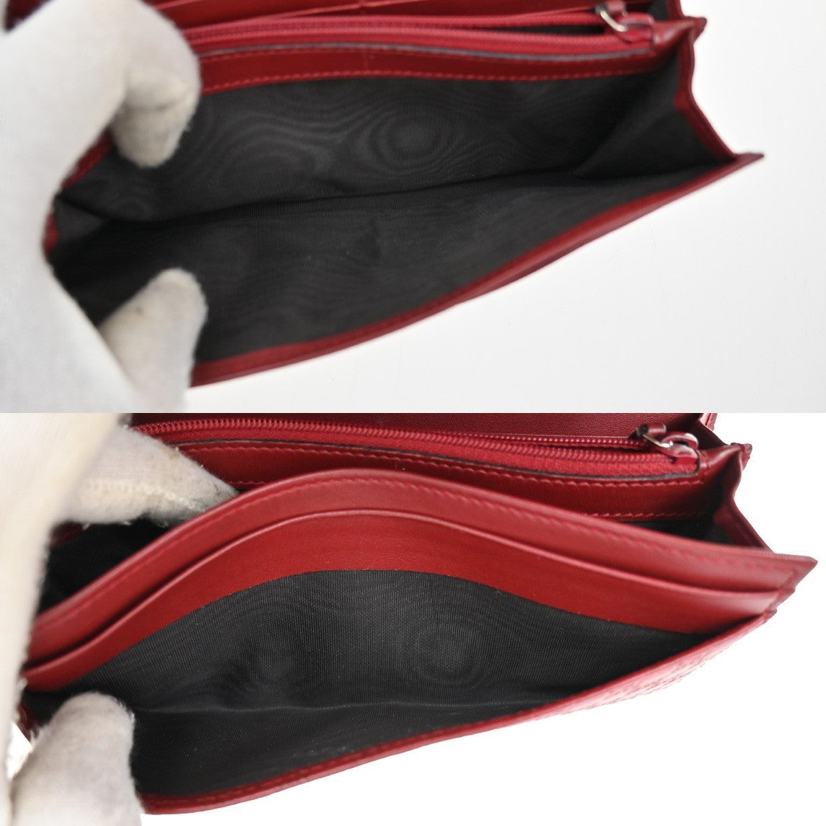 GUCCI Logo Micro Guccissima GG Pattern Long Wallet Leather Red 31CA307