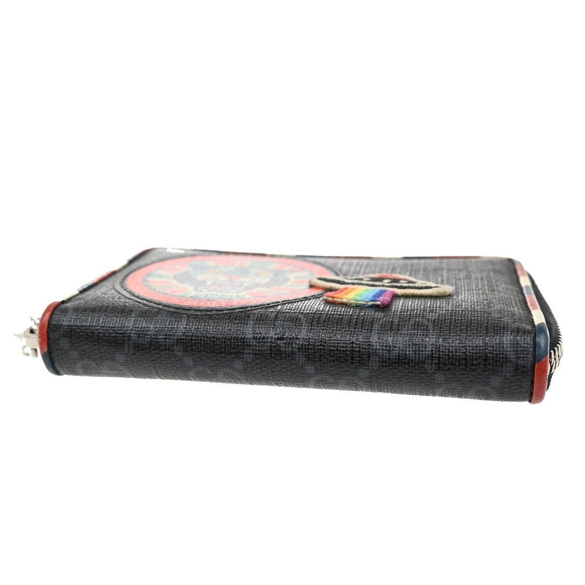 GUCCI Logo GG Pattern Night Courrier Card Case Wallet Supreme Leather BK 33FC168