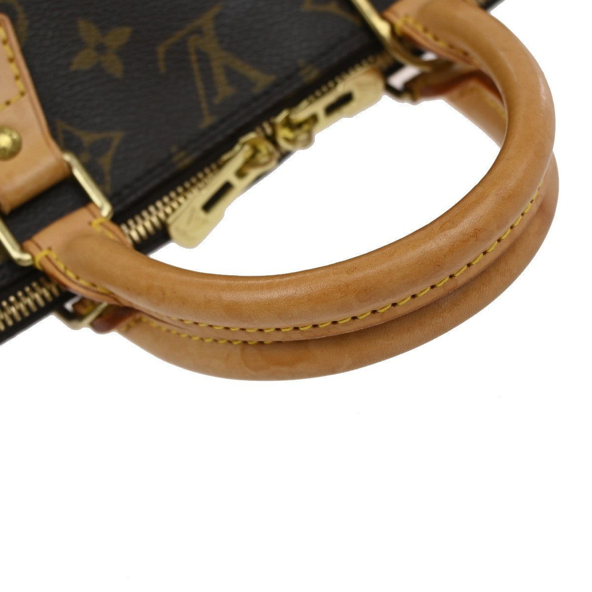 LOUIS VUITTON LV Logo Alma Hand Bag Monogram Leather Brown France M51130 85YJ240