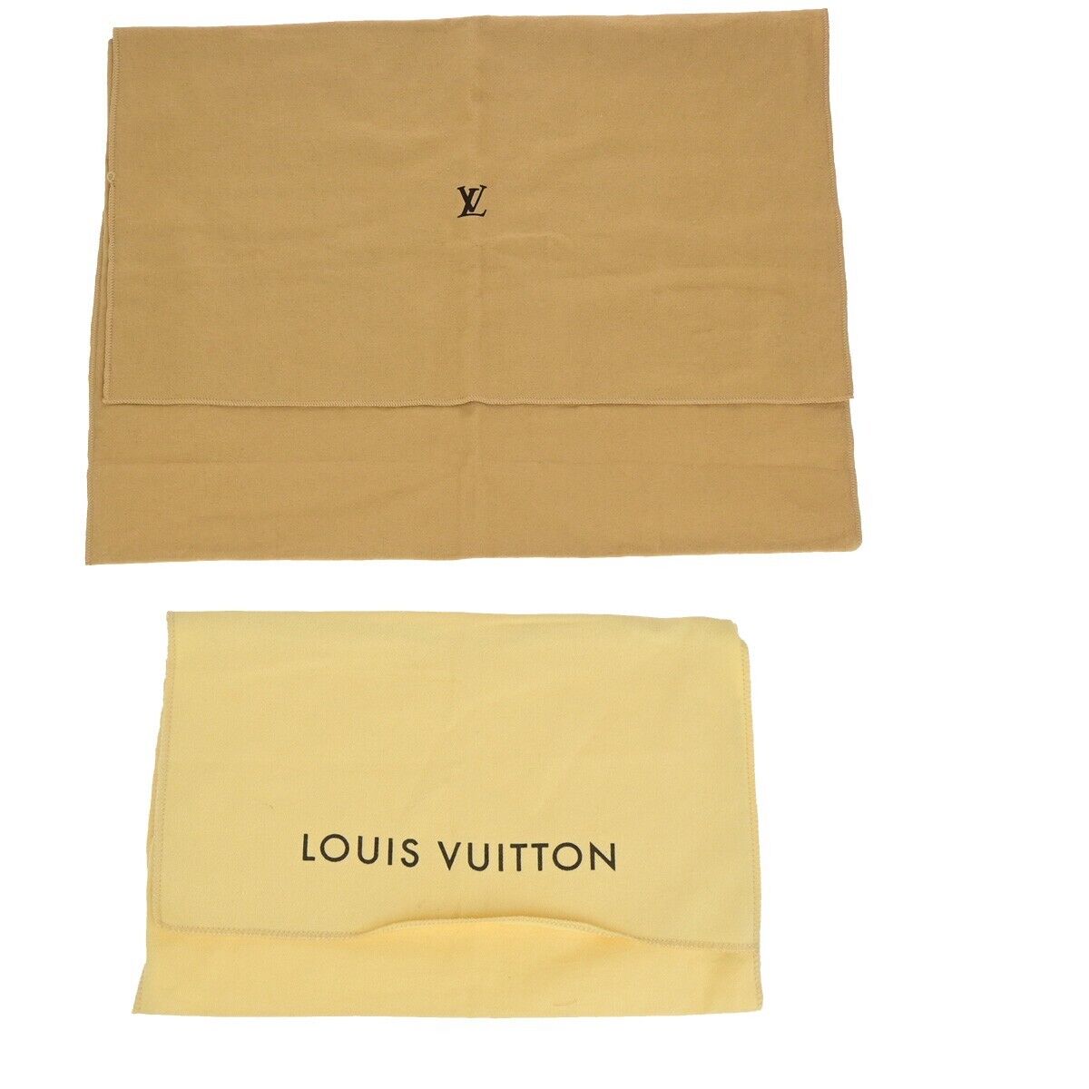 LOUIS VUITTON Logo 10 Set Dust Bag Drawstring Canvas Cotton Beige Brown 09EB819