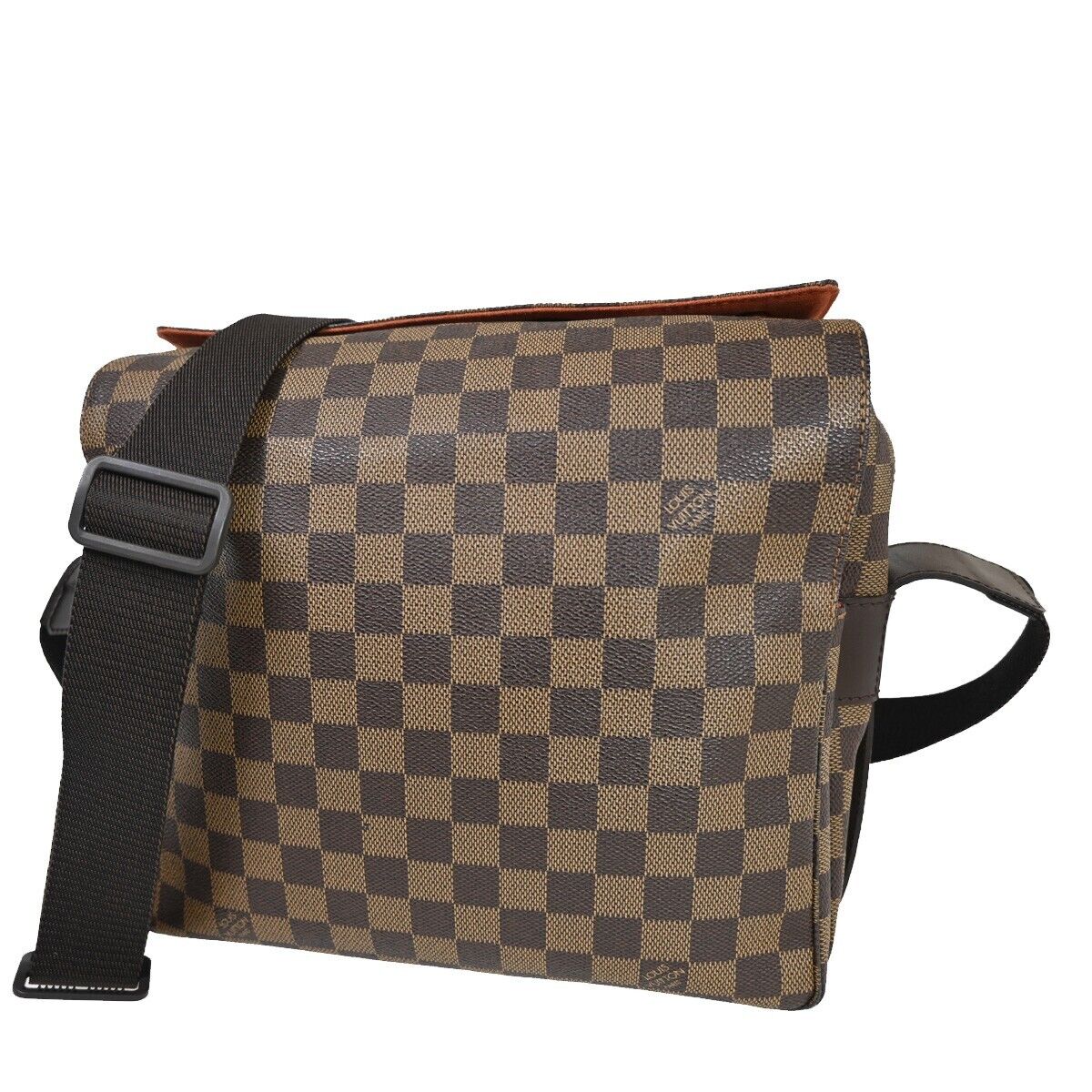 LOUIS VUITTON Naviglio Shoulder Bag Damier Ebene Leather Brown N45255 90FA422