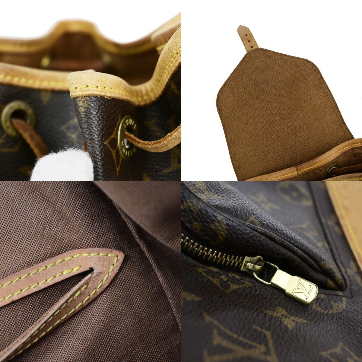 LOUIS VUITTON Montsouris MM Backpack Bag Monogram Leather Brown M51136 11EB703