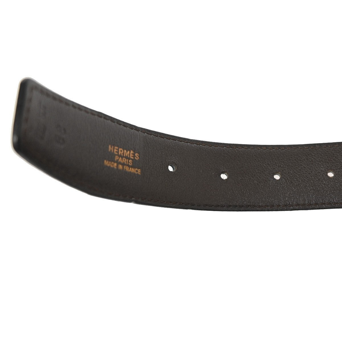HERMES H Logo Constance Reversible Buckle Belt Leather #68 Black BN SHW 70RL805