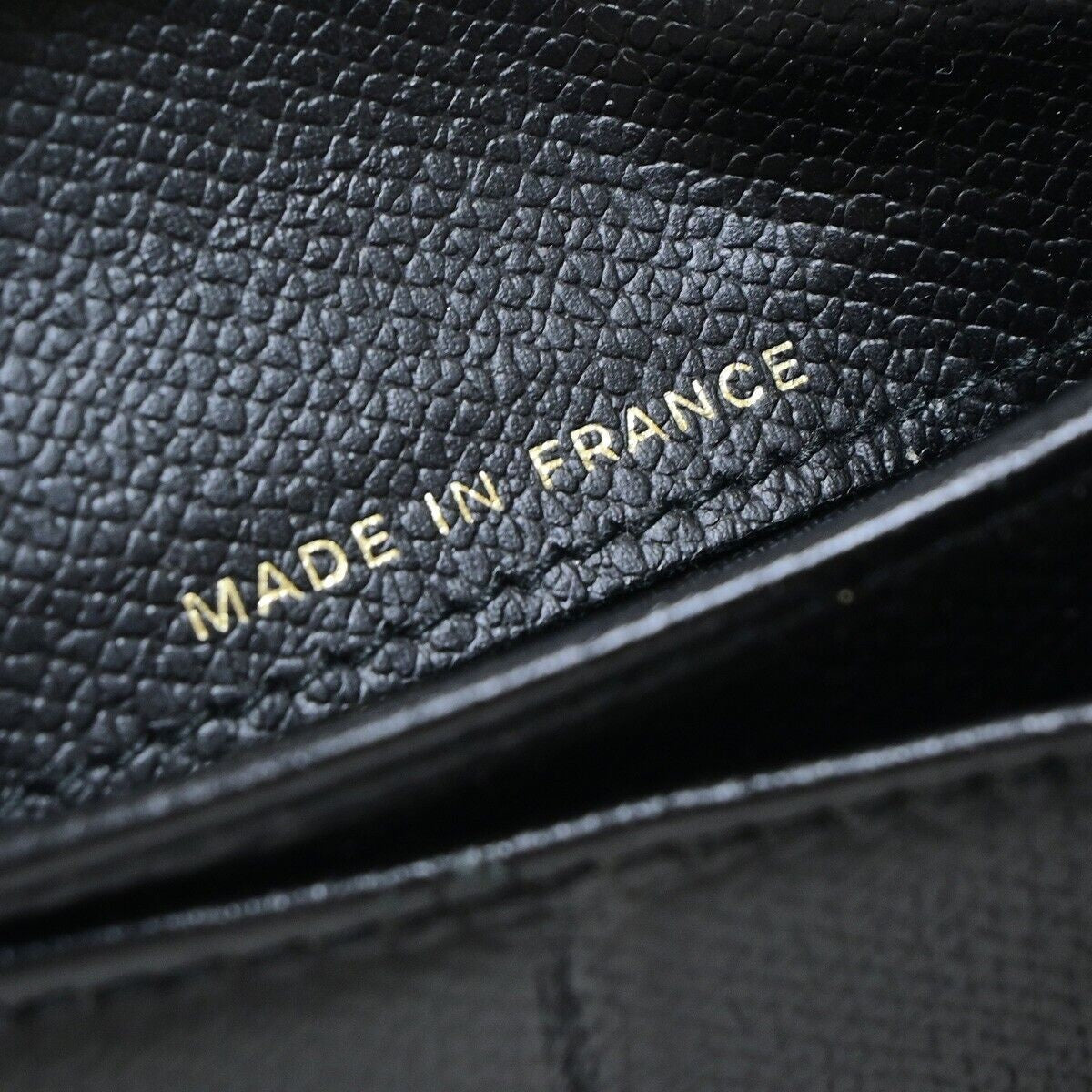 CHANEL CC Logo Compact Bifold Wallet Leather Black GHW France 38RK157