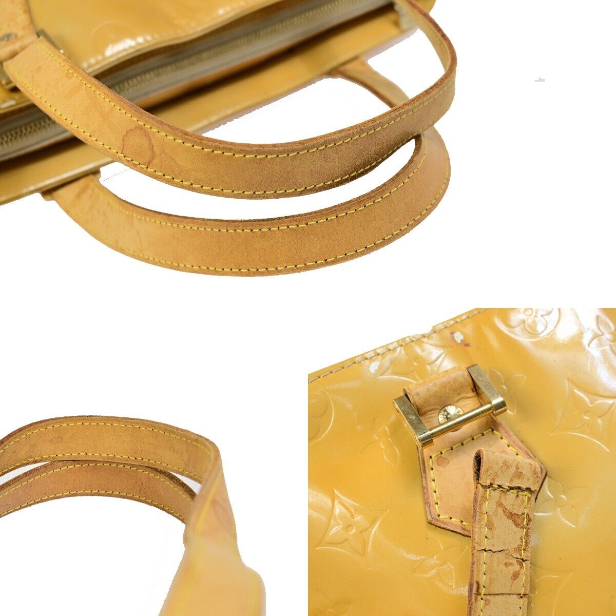 LOUIS VUITTON Houston Shoulder Bag Monogram Vernis Leather Beige M91004 09EB436