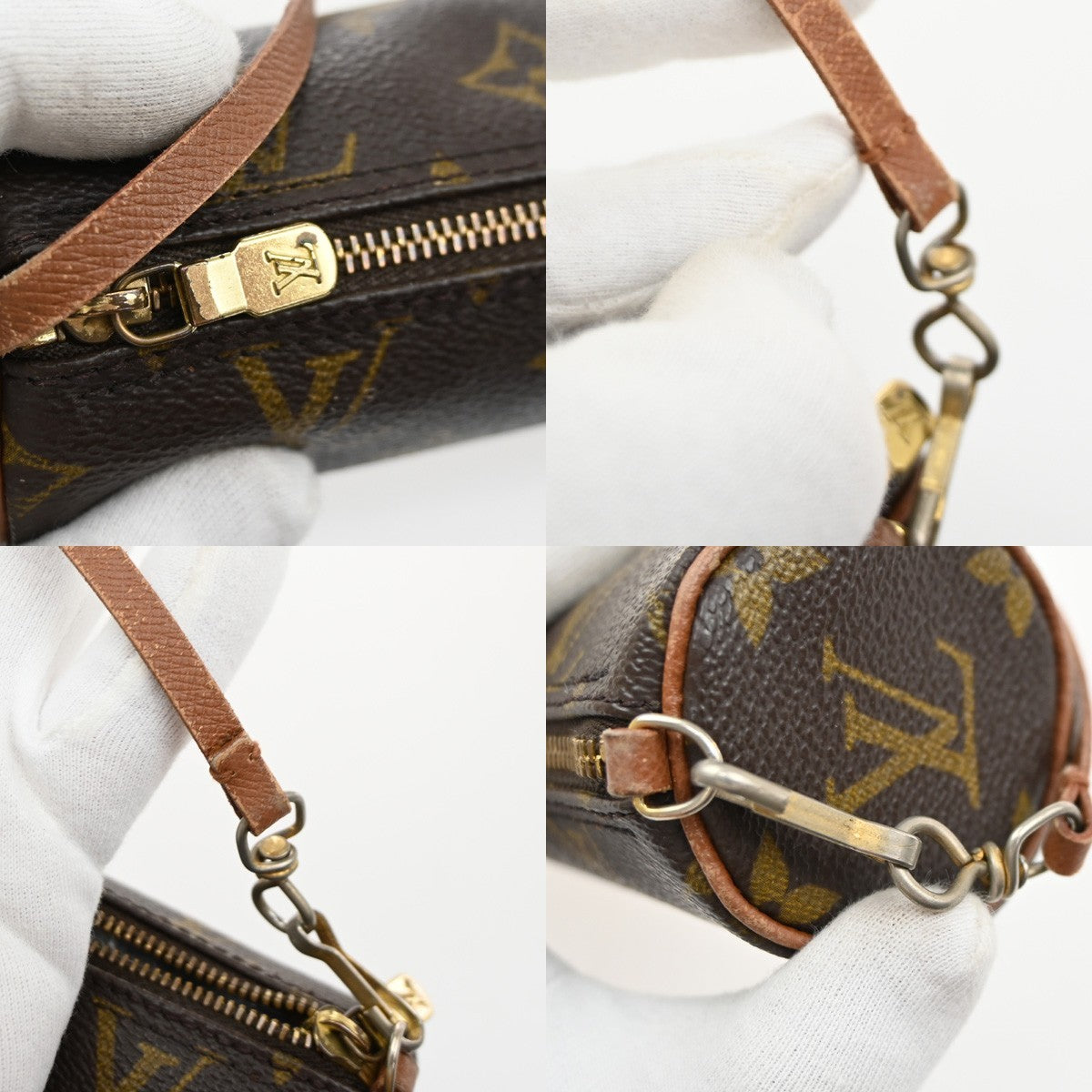 LOUIS VUITTON Mini Papillon Pouch Hand Bag Monogram Brown France 62PA029