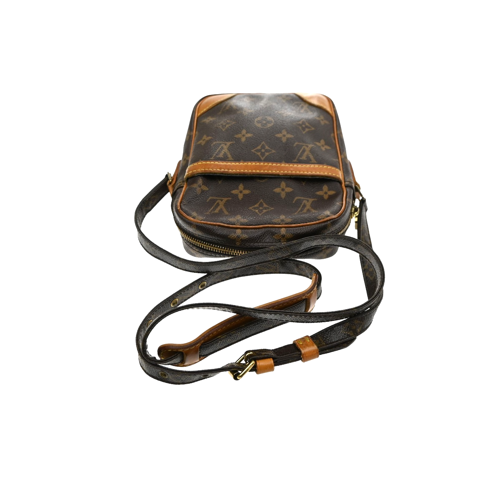 LOUIS VUITTON Danube Shoulder Bag Monogram Leather Brown France M45266 34KD122