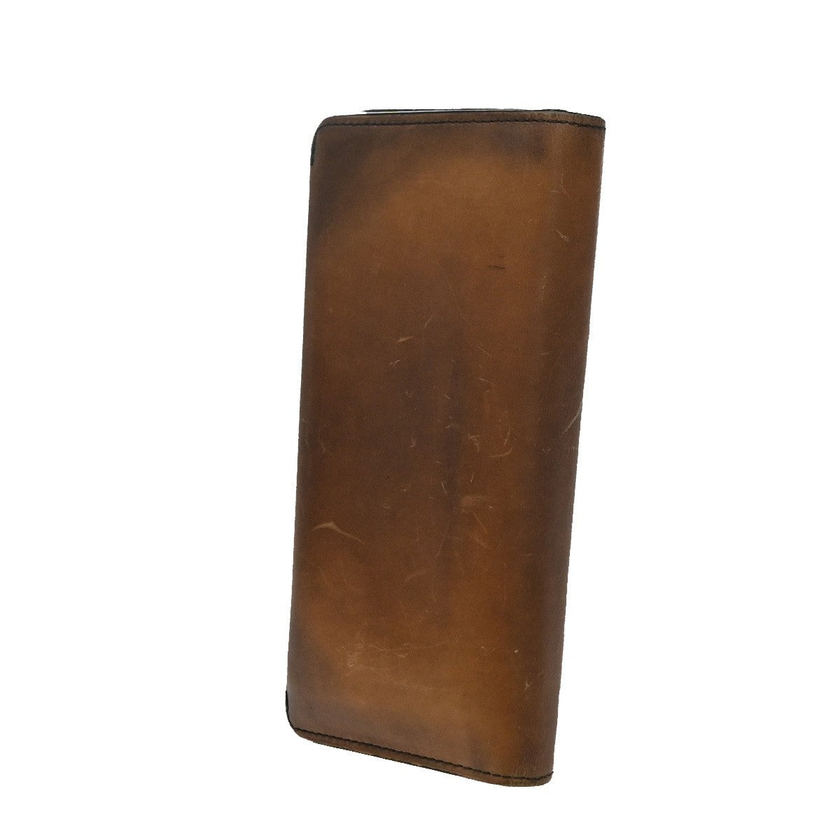 BERLUTI Logo Calligraphy Bifold Long Wallet Leather Brown Italy 84KP207