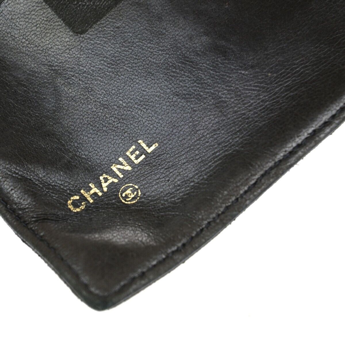 CHANEL CC Long Bifold Wallet Purse Leather Black GHW France Vintage 09EB001