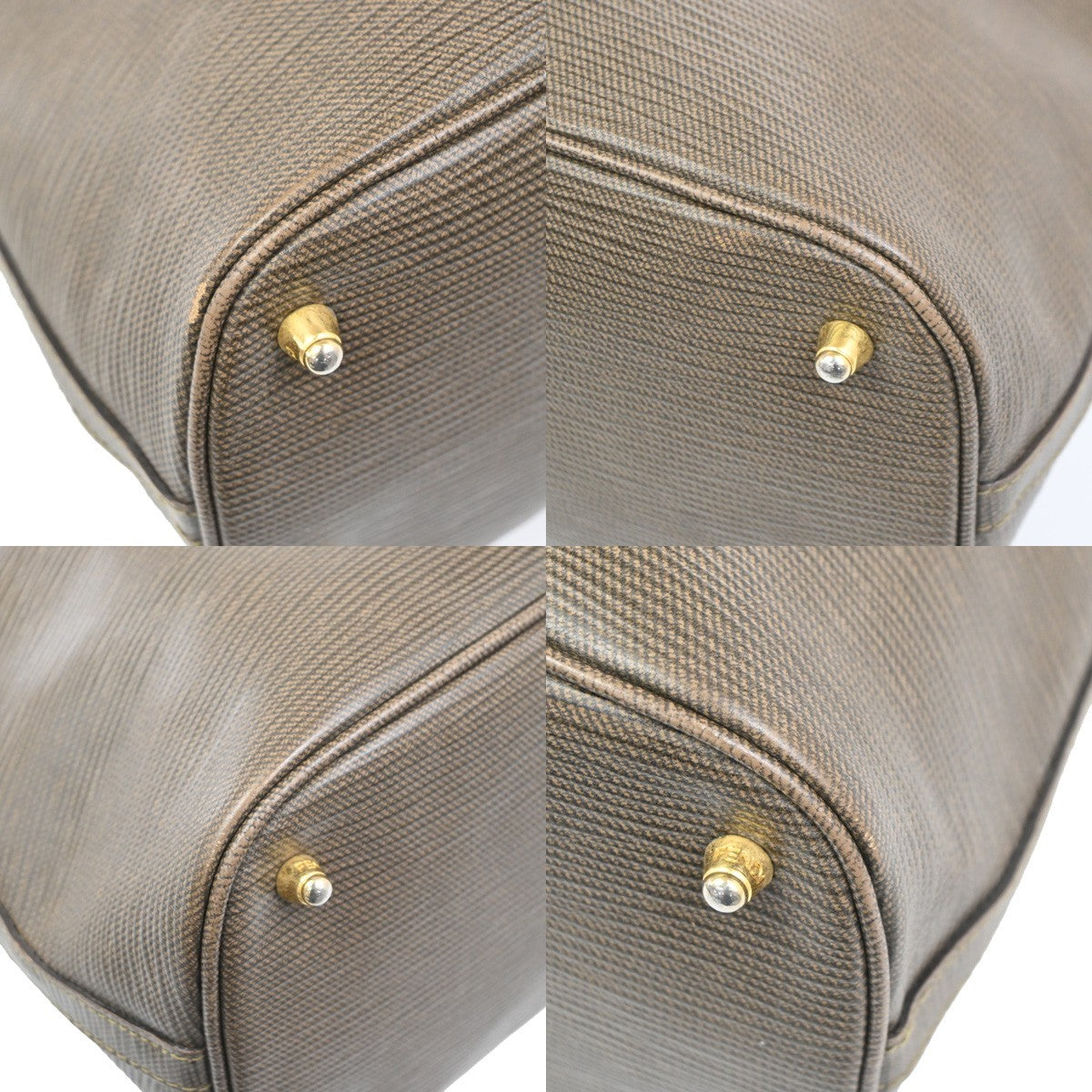 FENDI FF Logo 2way Shoulder Hand Bag Leather Brown GHW Italy 36KD108
