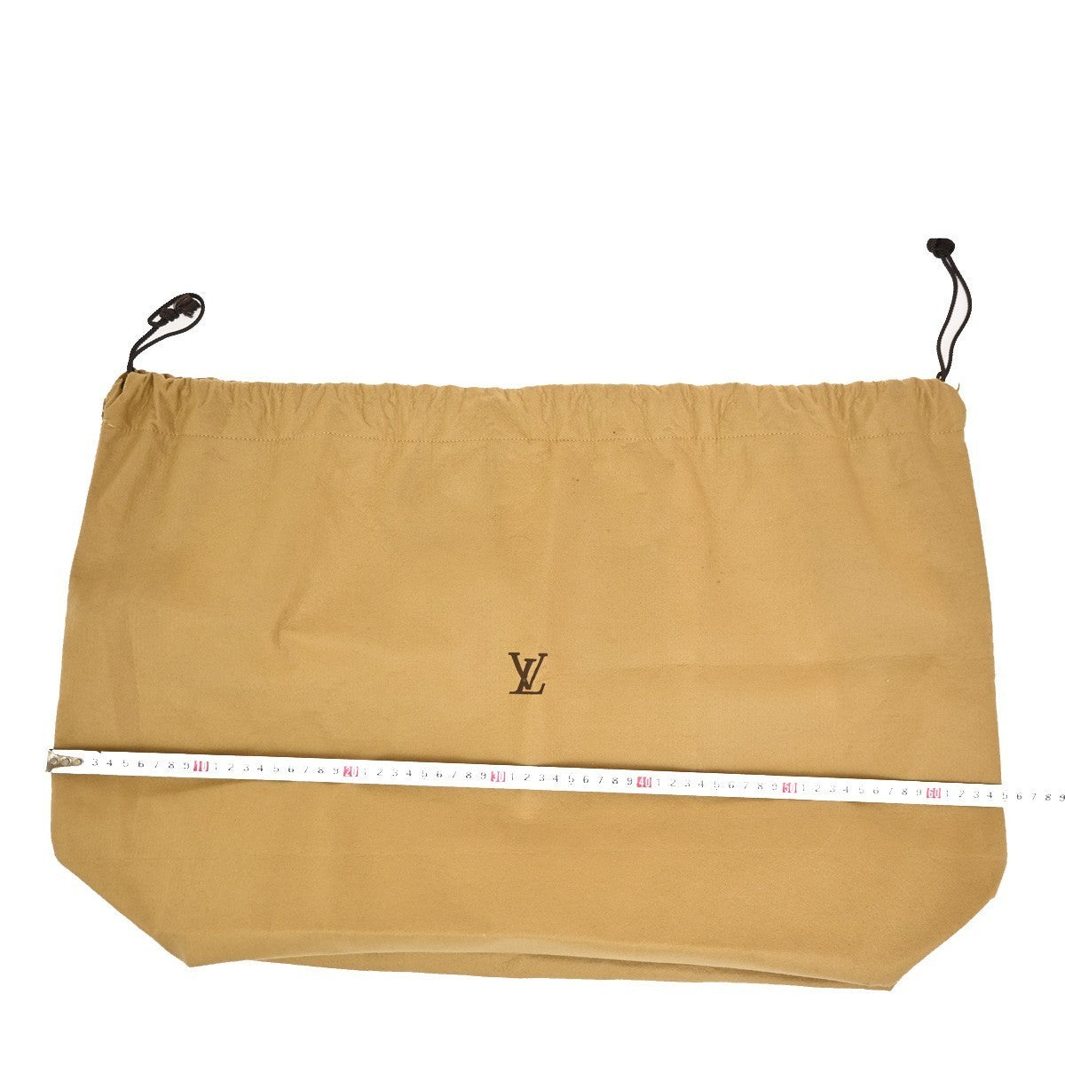 LOUIS VUITTON Logo 10 Set Dust Bag Drawstring Canvas Cotton Beige Brown 09KB864
