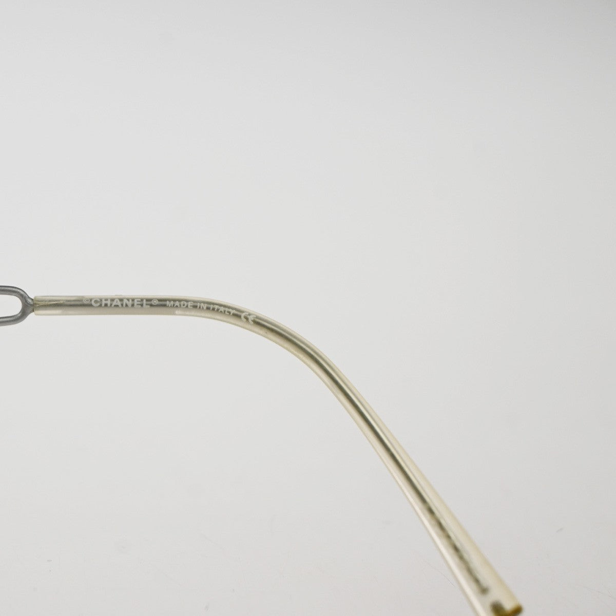 CHANEL CC Logo Rhine Stone Sunglasses Eye Were Plastic Metal Silver 63RL856