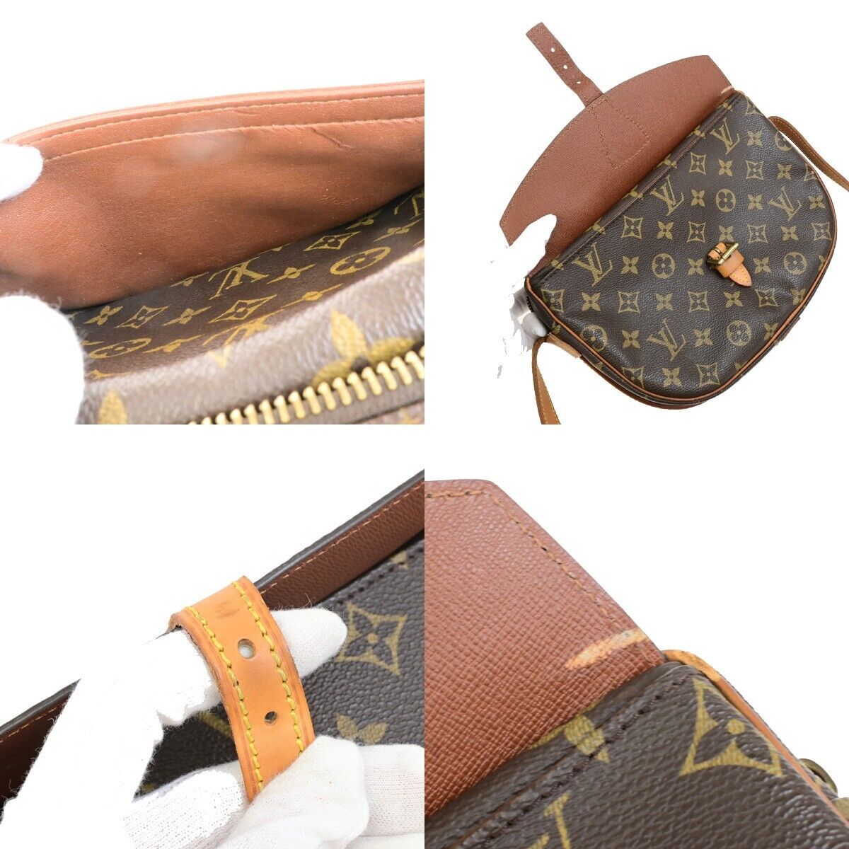 LOUIS VUITTON Jeune Fille MM Shoulder Bag Monogram Leather Brown M51226 80ED804