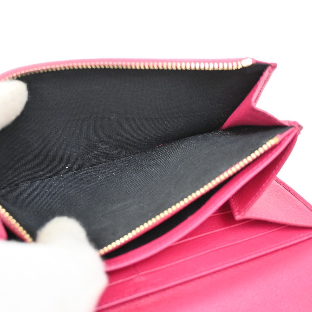 YVES SAINT LAURENT YSL Logo Belle De Jour Long Wallet Leather Pink GHW 66KB977